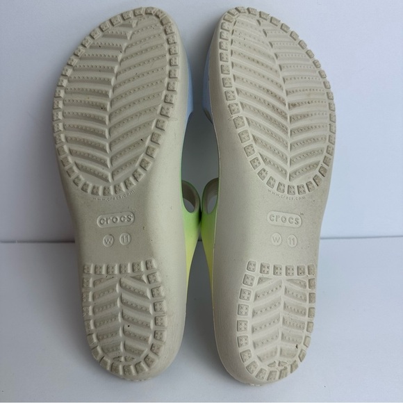 Crocs Kadee Sandals Women's size 11 Shoes Blue Green Lightweight Waterproof - Picture 9 of 11